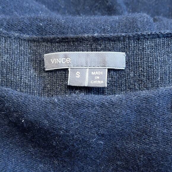 Vince Wool Cashmere Striped Boat Neck Long Sleeve Blue Gray Sweater Size S - Picture 13 of 16